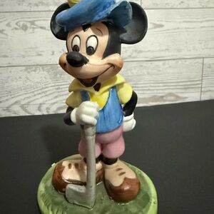 Vintage Mickey Mouse Golfing 6" Ceramic Figurine Walt Disney Productions
